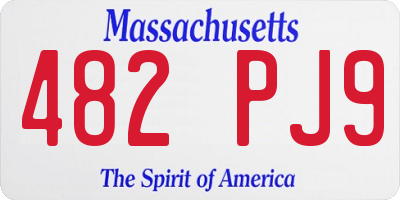 MA license plate 482PJ9