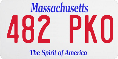 MA license plate 482PK0