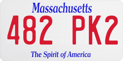 MA license plate 482PK2