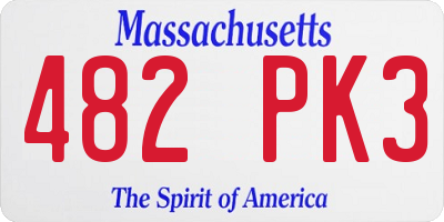 MA license plate 482PK3