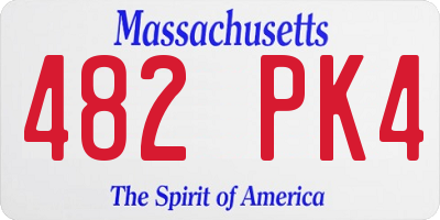 MA license plate 482PK4