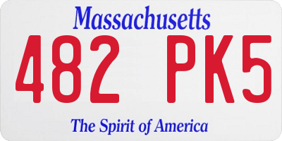 MA license plate 482PK5