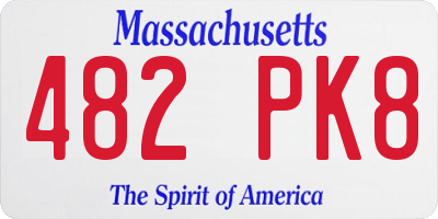 MA license plate 482PK8