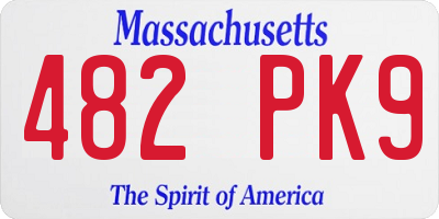 MA license plate 482PK9