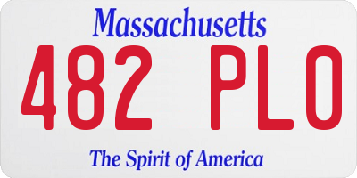 MA license plate 482PL0