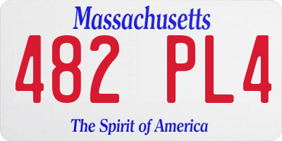 MA license plate 482PL4
