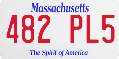 MA license plate 482PL5