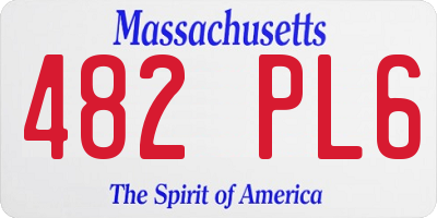 MA license plate 482PL6