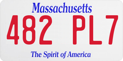 MA license plate 482PL7