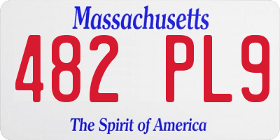 MA license plate 482PL9