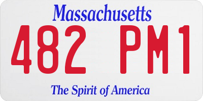 MA license plate 482PM1