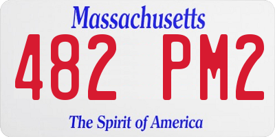 MA license plate 482PM2
