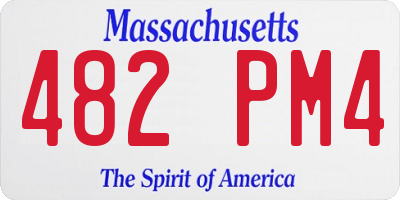 MA license plate 482PM4