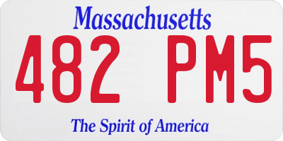 MA license plate 482PM5
