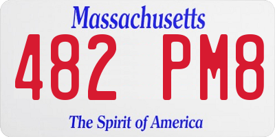 MA license plate 482PM8