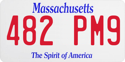 MA license plate 482PM9