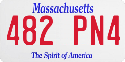MA license plate 482PN4