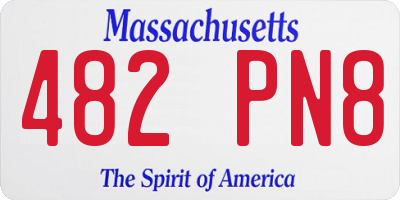 MA license plate 482PN8