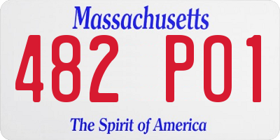MA license plate 482PO1
