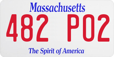 MA license plate 482PO2