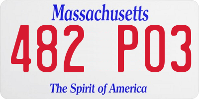 MA license plate 482PO3