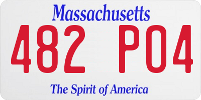 MA license plate 482PO4