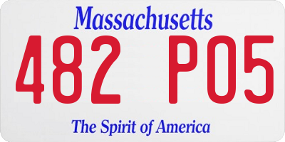 MA license plate 482PO5