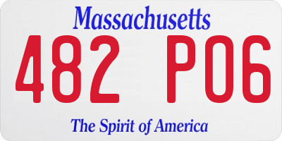 MA license plate 482PO6