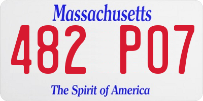 MA license plate 482PO7