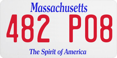 MA license plate 482PO8