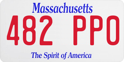 MA license plate 482PP0