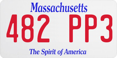 MA license plate 482PP3