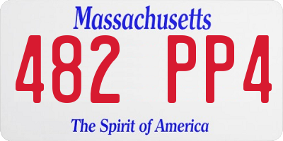 MA license plate 482PP4