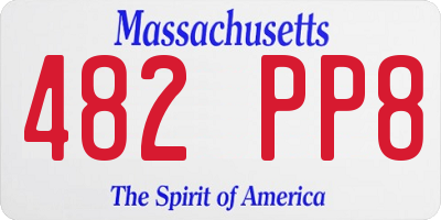MA license plate 482PP8