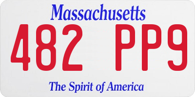 MA license plate 482PP9