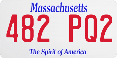 MA license plate 482PQ2