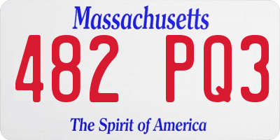 MA license plate 482PQ3