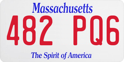 MA license plate 482PQ6