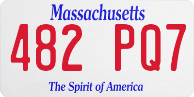 MA license plate 482PQ7