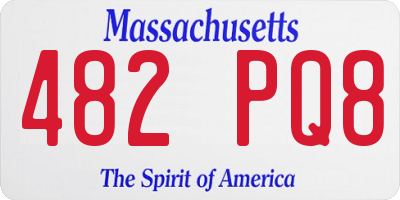 MA license plate 482PQ8
