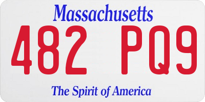 MA license plate 482PQ9