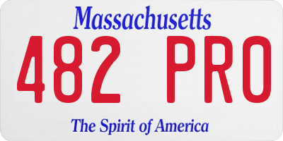 MA license plate 482PR0