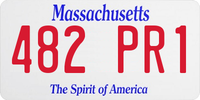 MA license plate 482PR1