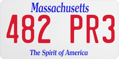 MA license plate 482PR3