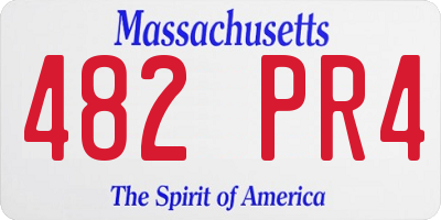MA license plate 482PR4