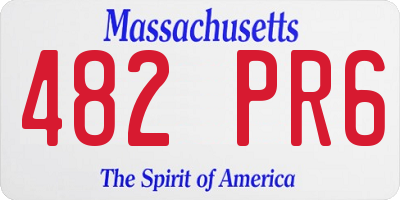 MA license plate 482PR6