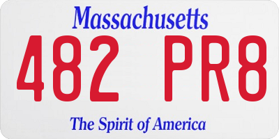MA license plate 482PR8