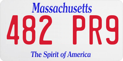 MA license plate 482PR9