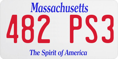 MA license plate 482PS3