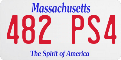 MA license plate 482PS4